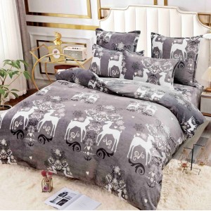 Lenjerie pat dublu, Super Pufoasa COCOLINO, 6 piese, Jojo Home, Gri, reni