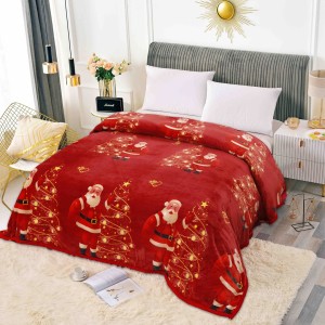 Patura CoCoLiNo, 200x230cm, Jojo Home, Rosu, Mos Craciun