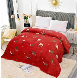 Patura CoCoLiNo, 200x230cm, Jojo Home, Rosu, Mos Craciun