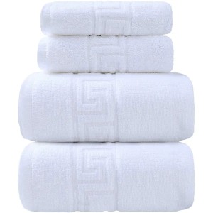 Set 4 Prosoape din 100% Bumbac Pakistanez, Alb Set 4 Prosoape din 100% Bumbac Pakistanez, Alb