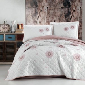 Set cuvertura de pat dublu, 3 piese, Bumbac 100%, 240x260cm, Clasy, HUMA V1 Brown