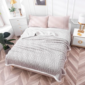 Patura CoCoLiNo Sherpa cu blanita, tip Tricotaj impletit, 200x230cm, Gri