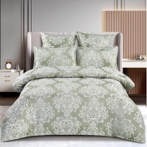 Lenjerie pat dublu, JACQUARD FINETAT, 6 piese, cu ELASTIC, Vernil Lenjerie pat dublu, JACQUARD FINETAT, 6 piese, cu ELASTIC, Vernil