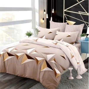 Lenjerie pat dublu,  FINET, 6 piese, Maro, forme geometrice