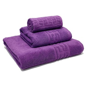 Set 3 Prosoape din 100% Bumbac Pakistanez, 30x50cm, 50x90cm ai 70x130cm, Mov Set 3 Prosoape din 100% Bumbac Pakistanez, 30x50cm, 50x90cm ai 70x130cm, Mov