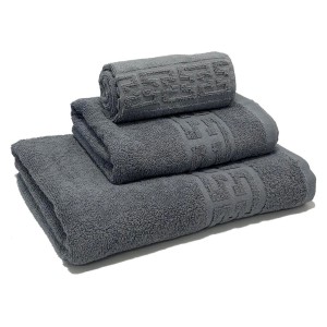 Set 3 Prosoape din 100% Bumbac Pakistanez, 30x50cm, 50x90cm ai 70x130cm, Gri Set 3 Prosoape din 100% Bumbac Pakistanez, 30x50cm, 50x90cm ai 70x130cm, Gri