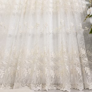 Perdea cu broderie tip frunzulite - 300cm x 260cm , Rejansa pt. sina  ,  Ivoire