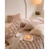 Cearsaf cocolino pat dublu + 2 fete perna ExtraPufoase, din Blanita artificiala de Iepure, Bej [2]