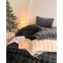 Lenjerie de Pat Dublu, ExtraPufoasa din Blăniță Artificială de Iepure, 4 piese, Gri Antracit – Confort Premium și Eleganță Absolută [11]