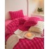 Cearsaf cocolino pat dublu + 2 fete perna ExtraPufoase, din Blanita artificiala de Iepure, Fuchsia [2]