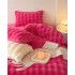 Lenjerie de Pat Dublu, ExtraPufoasa din Blăniță Artificială de Iepure, 4 piese, Fuchsya – Confort Premium și Eleganță Absolută [17]