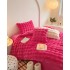 Lenjerie de Pat Dublu, ExtraPufoasa din Blăniță Artificială de Iepure, 4 piese, Fuchsya – Confort Premium și Eleganță Absolută [20]
