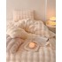 Lenjerie de Pat Dublu, ExtraPufoasa din Blăniță Artificială de Iepure, 4 piese, Crem – Confort Premium și Eleganță Absolută [15]