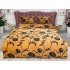 Lenjerie pat dublu, Super Pufoasa COCOLINO, 4 piese, cu ELASTIC, Muștar, flori [10]