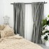 Set 2 Draperii Catifea cu insertii metalizate, Gri deschis, 200cm x 232cm , cu rejansa pentru bara [12]