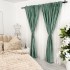 Set 2 bucati Draperie Catifea cu insertii metalizate, Menta - V21 - 200cm latime x 2.48m inaltime, rejansa pt. bara [2]