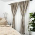 Set 2 Draperii Catifea cu insertii metalizate - 100cm x 270cm ,rejansa pt. bara ,  Bej deschis - V1 [14]