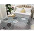 Cuvertura matlasata cu doua fete pentru pat dublu , 210x210, Gri, flori [3]