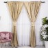 Set 2 bucati Draperie din Jacquard Satina, Bej Gold- 200cm latime x 2.32 m inaltime , rejansa pt. bara  [6]