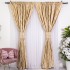 Set 2 draperii din Jacquard Satinat, 200x230cm, cu tiv lat, Bej - Alb [5]