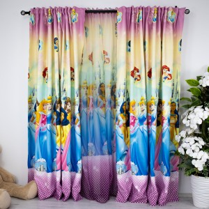 Set 2 bucati Draperie Satinata pentru copii, printese, 2m latime x 2.32m inaltime, cu rejansa pentru bara Set 2 bucati Draperie Satinata pentru copii, printese, 2m latime x 2.32m inaltime, cu rejansa pentru bara