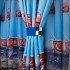 Set Perdea din Voal 3m latime x 2.45m inaltime si 2 bucati Draperie Satinata  1m latime x 2.45m inaltime, rejansa pt. sina, pentru copii, Cars [3]