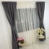 Set 2 Draperii Blackout Satinata - 1.20m x 232cm x rejansa pt bara, Gri inchis [2]