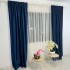 Set 2 Draperii Blackout din catifea Albastru, 140x240cm, cu tiv lat [7]