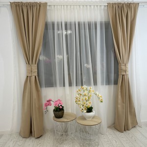 Draperie Blackout Satinata,140cm latime x 260cm înălțime, cu TIV LAT, Bej