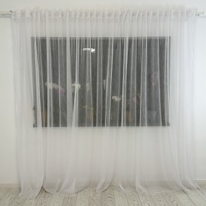 Perdea simpla din in, 300X206cm, cu REJANSA PENTRU SINA(cu calareti) pe dimensiunile tale, Alb