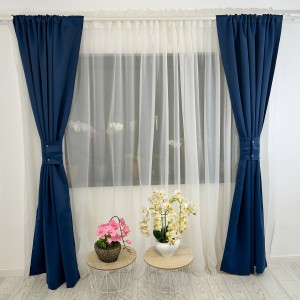 Set 4 Draperii Blackout Satinata - 1.40m latime x 2.35m inaltime , rejansa pt bara, Bleumarin