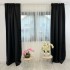 Set 2 Draperii Blackout Satinat - 100cm latime x 200cm inaltime , Tiv lat  , Negru [7]