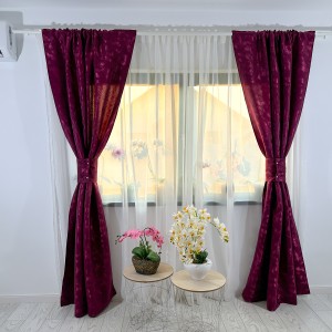 Draperie din Jacquard model Nisip, 140cm latime x 260cm înălțime, cu TIV LAT, Violet