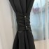 Set 2 Draperii Blackout Satinat - 100cm latime x 200cm inaltime , Tiv lat  , Negru [4]