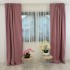 Set 2 bucati de Draperie Blackout Satinata, Roz Pudra, latime 200cm x inaltime 2,5m, cu rejansa pt sina [6]