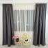 Set 2 Draperii Blackout Satinata - 1.20m x 232cm x rejansa pt bara, Gri inchis [5]