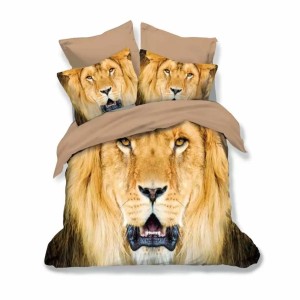 Lenjerie pat dublu, Ralex Pucioasa, 6 piese, Bumbac Finet, imprimeu 3D, IDENTIC CU POZA, Bej, leu