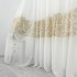 Perdea Evelyn din Voal Brodat, 500 x 232cm, rejansa pentru bara , model cu frunze, Ivoire - Maro [4]