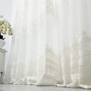 Perdea Embroidery din Tulle cu Broderie, Ivoire, 500cm x 232cm, Rejansa pt bara