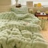 Lenjerie pat dublu, ExtraPufoasa, din Blanita artificiala de Iepure, 4 piese, Verde [4]