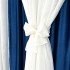 Set 2 Draperii 2 in 1 cu perdea, 200cm x 232cm ,Rejansa pt. bara , Bleumarin - Ivoire [6]