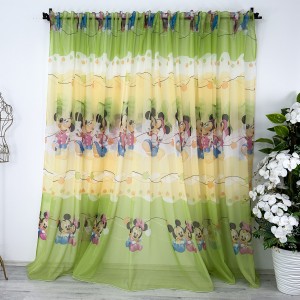 Perdea pentru copii din matase - 3m latime x 2.70m inaltime x rejansa pentru sina, Mickey si Minnie