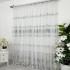 Set 2 bucati de Perdea Diafane din Tulle cu Broderie, model elegant, Alb - Gri, latime 200cm x inaltime 200cm, cu rejansa pt sina [6]