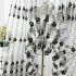 Perdea Grace din Tulle cu Broderie, model floral, Alb - Negru, 500cm latime x 232cm inaltime, cu rejansa pt. bara  [7]