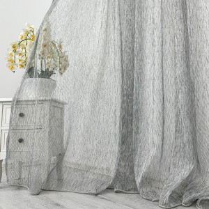 Perdea Celik din in si matase - 500cm x 232cm ,rejansa pt. bara ,  Gri cu Negru