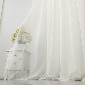 Set 3 bucati de Perdea simpla din matase Jorjet, Ivoire, 4m latime x 2.25m inaltime, cu rejansa pt sina