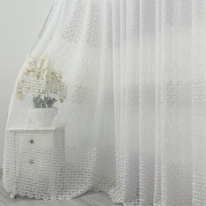 Perdea Roxette din Tulle cu Broderie - 500cm x 232cm, Rejansa pt. bara, model elegant, Alb