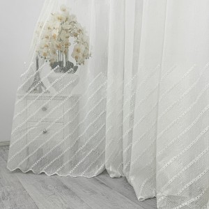 Perdea Mina din IN Brodat, Ivoire, 3m latime x 2.6m inaltime, cu rejansa pentru SINA