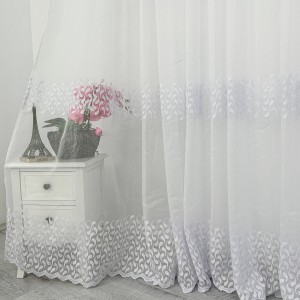 Perdea Marcia din Tulle cu Broderie 500cm x 232cm, Rejansa pt. bara, model elegant, Alb