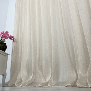 Perdea Celik din in si matase, Bej Gold, 500cm x 232cm , Rejansa pentru bara